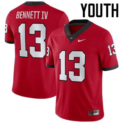 Youth Georgia Bulldogs NCAA #13 Stetson Bennett Nike Stitched Red NIL 2022 Authentic College Football Jersey KBS2554PP